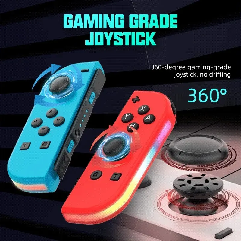 VILCORN Joy RGB LED 5.2 BT Switch L/R Joypad for Nintendo Switch/Lite/Oled Cons Joystick with Dual Vibration For PC Yuzu