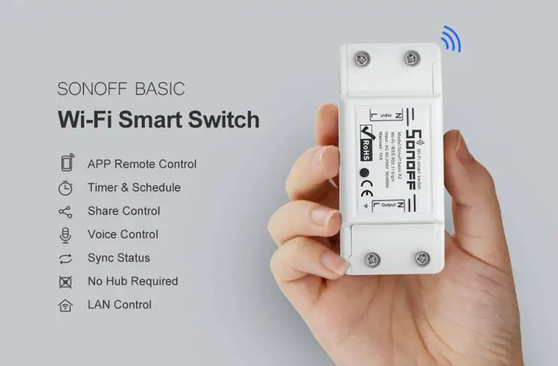 SONOFF eWeLink WiFi Switch BASIC R2 10A Smart Home Automation DIY Breaker Light Switch Relay Module For Alexa Google Assistant