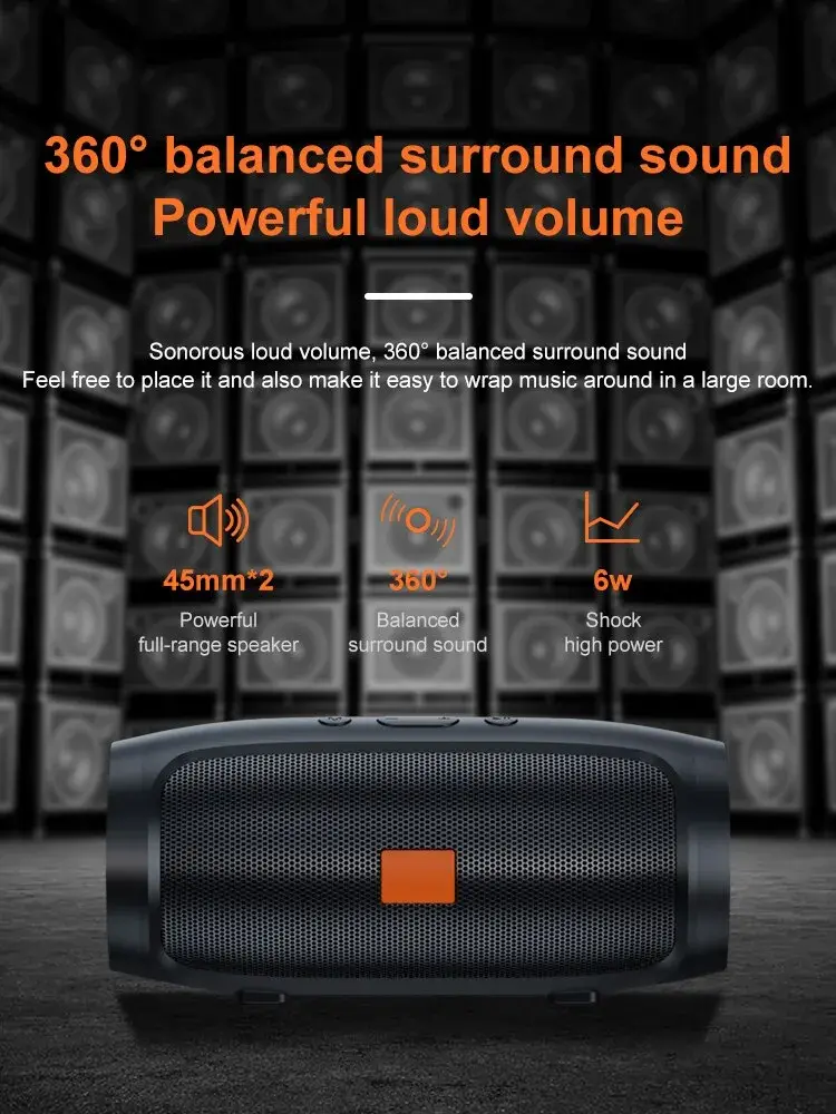 Bluetooth Speaker Dual Speaker Stereo Outdoor Tfusb Playback Fm Voice Broadcasting Portable Subwoofer 50 Wireless Speaker