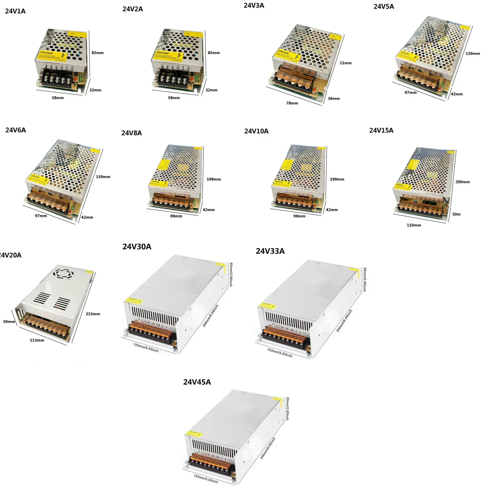 Switching Power Supply DC 5V 12V 24V 36V 48V 60W 360W 600W Light Transformer AC 100-240V Source Adapter SMPS For LED Strips CCTV