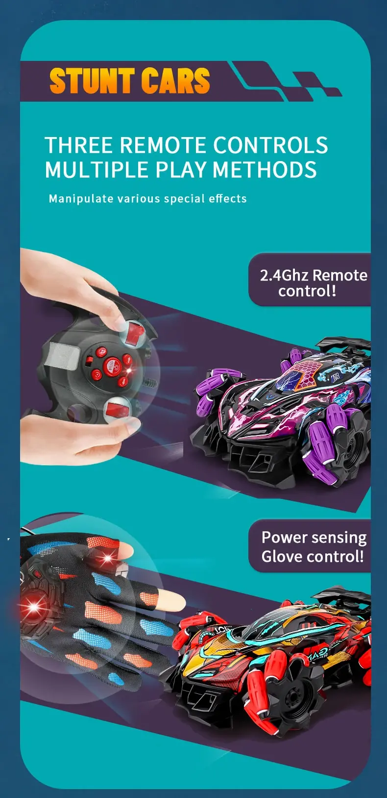 WLtoys F1 Drift RC Car With Led Lights Music 2.4G Glove Gesture Radio Remote Control Spray Stunt Car 4WD Electric Children Toys
