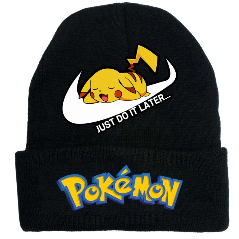 Pikachu popular anime knitted hat cute cartoon printed wool cap outdoor warming warmth anti -cold autumn and winter line hat