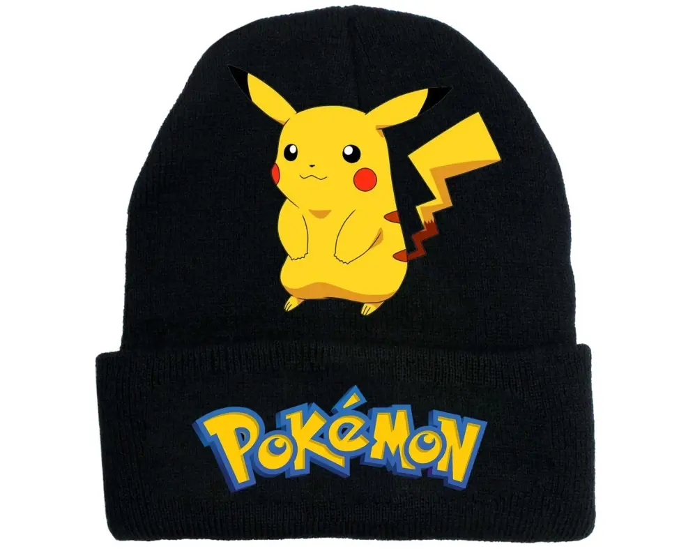 Pikachu popular anime knitted hat cute cartoon printed wool cap outdoor warming warmth anti -cold autumn and winter line hat