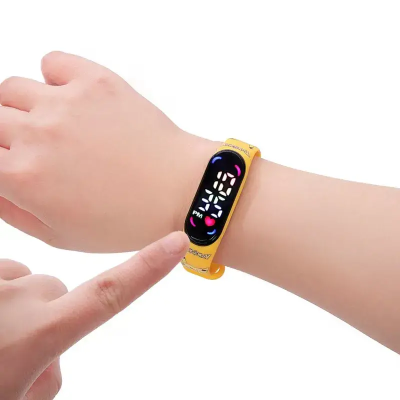 Pokemon Digital Children's Anime Pikachu Silicone Wristband LED Watch Puzzle Creative Gift Box Exquisite Birthday Gift