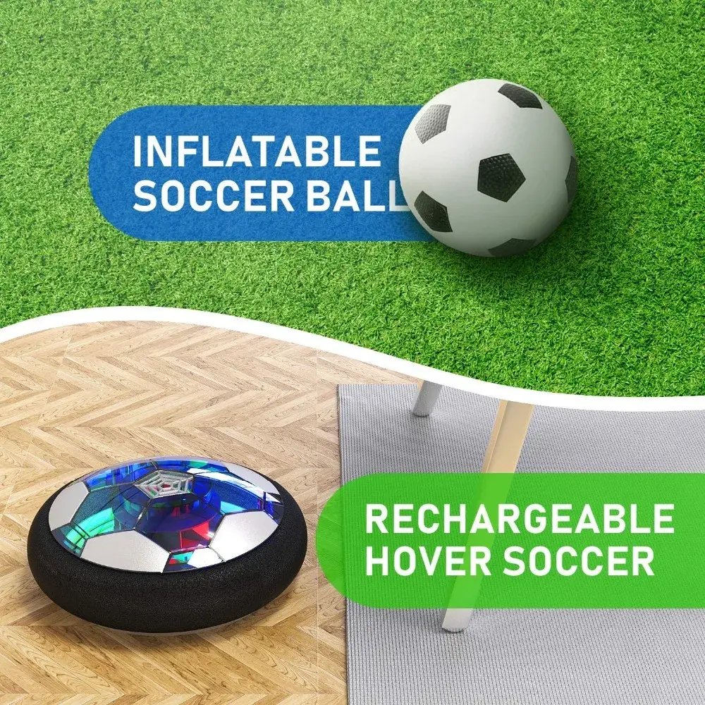 18/11cm Electric Soccer Ball Suspended  Football Toys Soccer Gliding Air Cushion Floating Foam Football Kids Gift with LED Light
