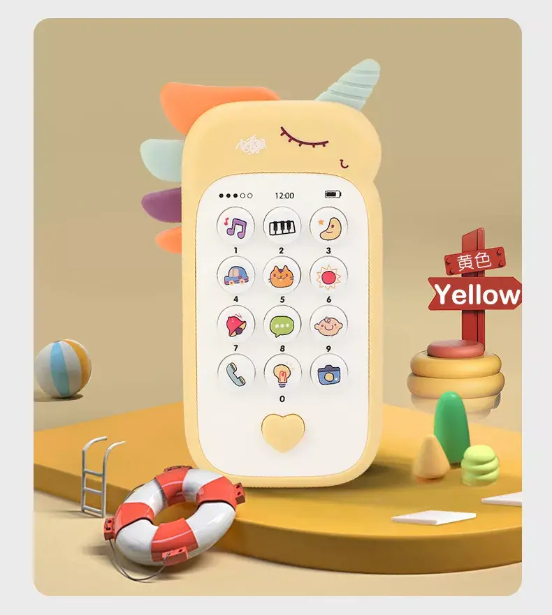 Baby Phone Toy Music Sound Telephone Sleeping Toys With Teether Simulation Phone Kids Infant Early Educational Toy Kids Gifts