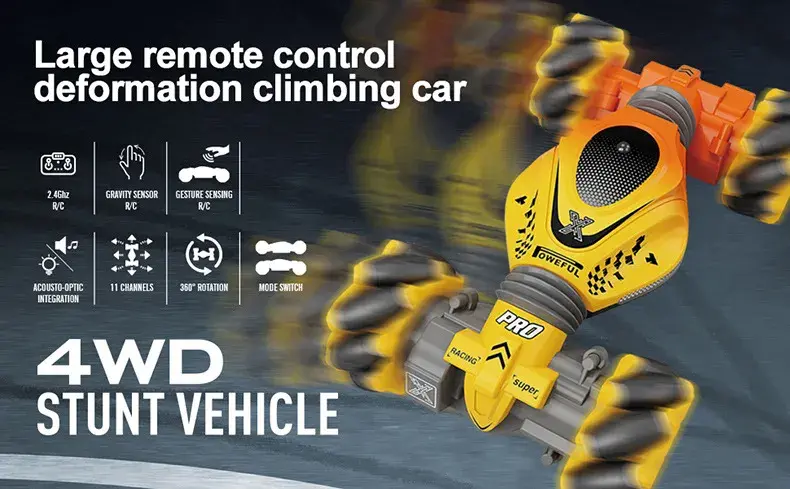 4WD RC Car Toy 2.4G Radio Remote Control Cars RC Watch Gesture Sensor Rotation Twist Stunt Drift Vehicle Toy for CHildren Kids
