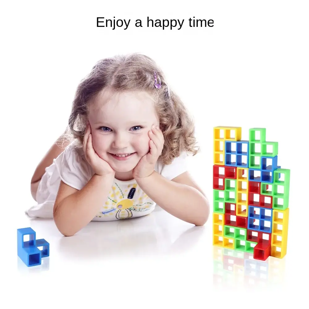 Building block toys, Russian building blocks, children's swing balance stacking, Tetra Tower game, swing high table toys