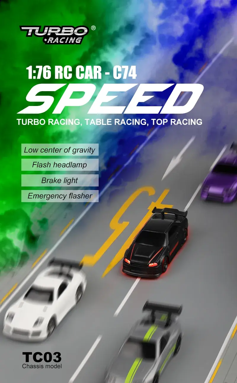 Turbo Racing 1:76 C64 C73 C72 C74 Drift RC Car With Gyro Radio Full Proportional Remote Control Toys RTR Kit For Kids and Adults