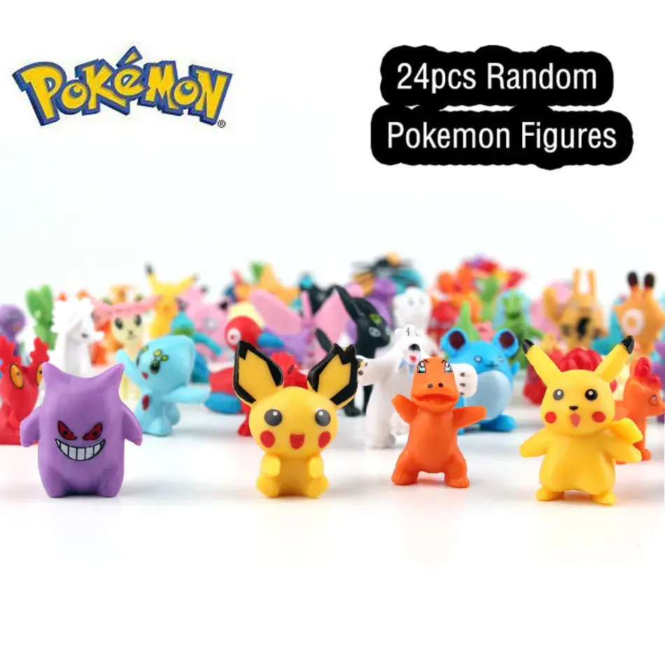 Pokemon Figures Toy Set 24pcs 1 Bag 2-3cm Bulk Anime Mini Doll Lot Pikachu Figurine Small Pocket Monster Birthday Gift