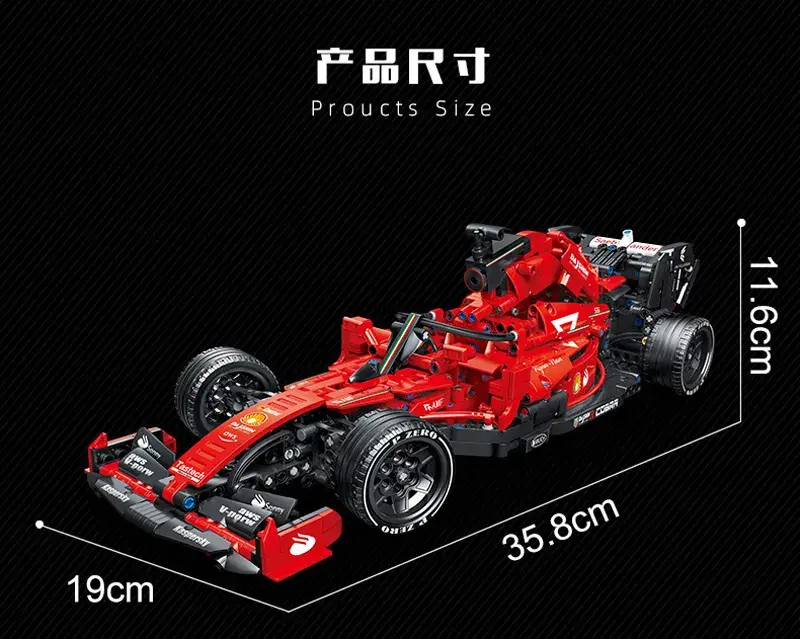 High-tech Building Blocks F1 Formula 1 Remote Control Super Racing Car Moc Bricks RC Technical Model Toy Creative Expert 1089pcs