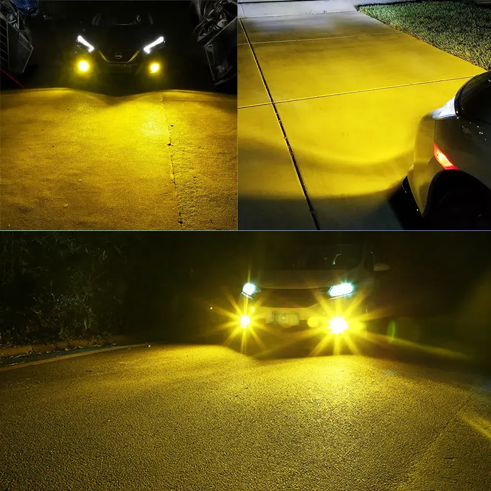 AUXITO 2Pcs H11 LED Fog Light Bulbs H8 H9 9006 HB4 9005 HB3 LED 12V DRL Car Daytime Running Auto Lamp 6500K White 3000K Yellow