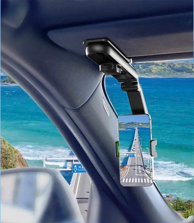 Sun Visor Phone Holder for Car Multifunctional 360° Rotating Sun Visor Cell Phone Holder with IPhone/Samsung/Android
