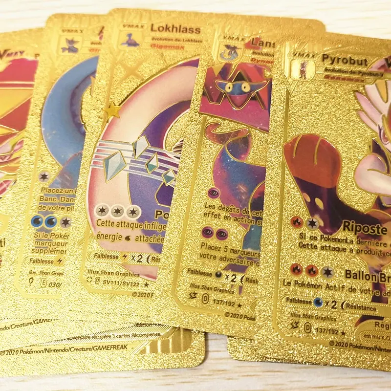 110Pcs Pokemon Gold Box Vmax GX EX English Card Charizard Pikachu Rare Collection Battle Golden Card Child Toys Gift