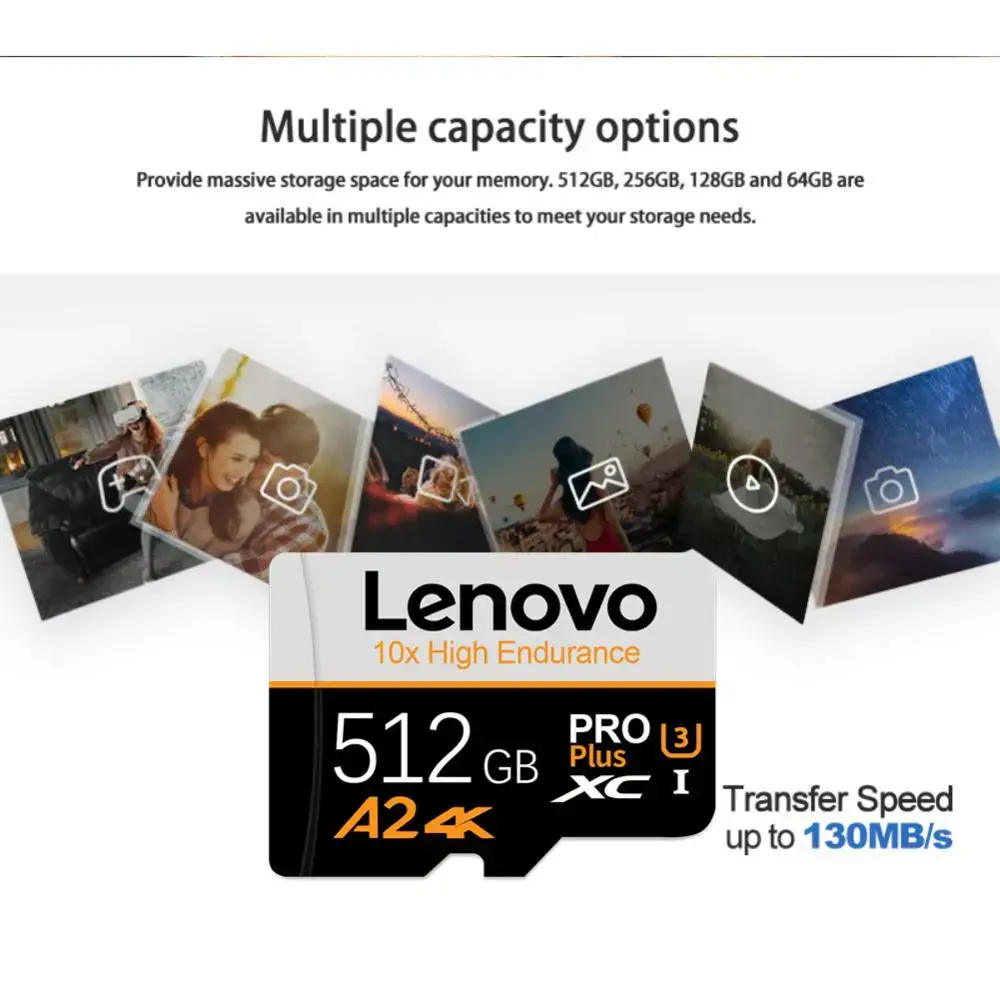 Lenovo UHS-I Micro TF SD Card 2TB 1TB A2 U3 Memory Card High Speed SD Card 128GB For Nintendo Switch Ps4 Ps5 Game Laptop