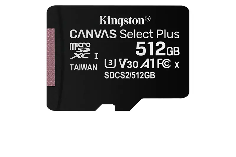 Kingston Canvas Select Plus Micro SD Card 32GB 64GB 128GB 256GB 512GB Memory Card C10 A1 Flash Card Up to 100MB/s read TF Card