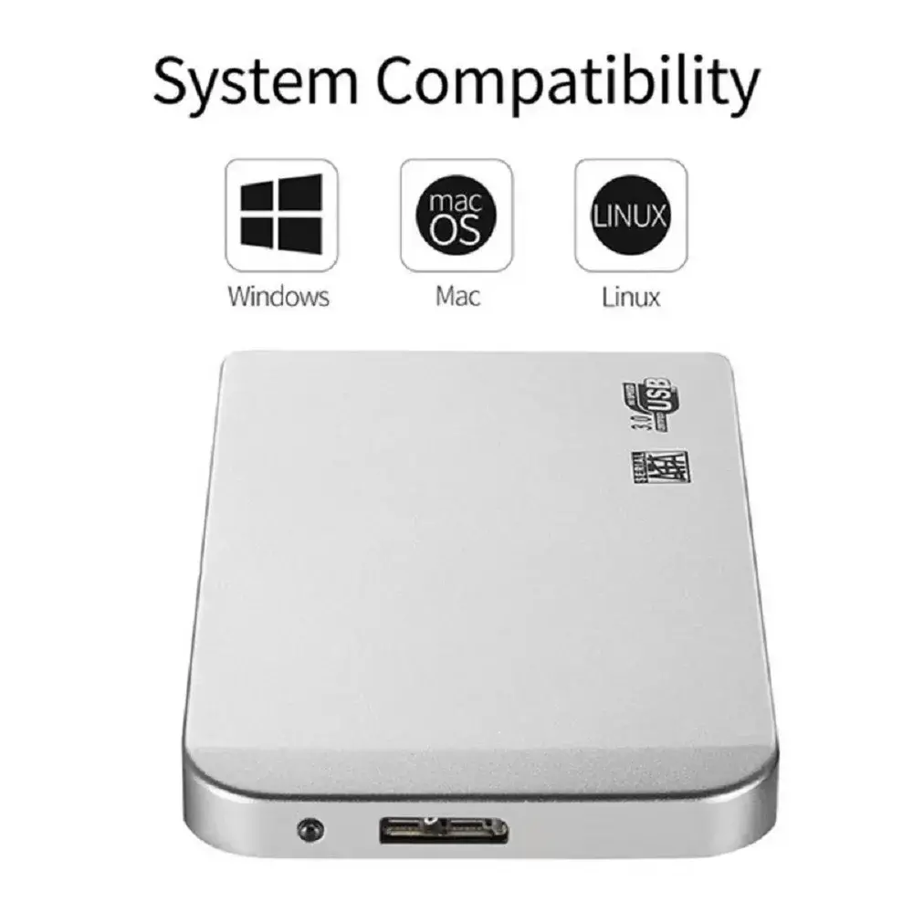 Portable SSD 1TB External Hard Drive 2TB High Capacity Solid State Drive Hard Disk Mass Storage Device for Laptop/Desktop/Phone
