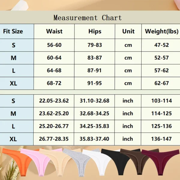 4PCS Women Cotton Thongs Female Sexy Low Waist Panties G-String Underwear Thongs Striped Panties Female Underwear T-Back Intimat - Image 6