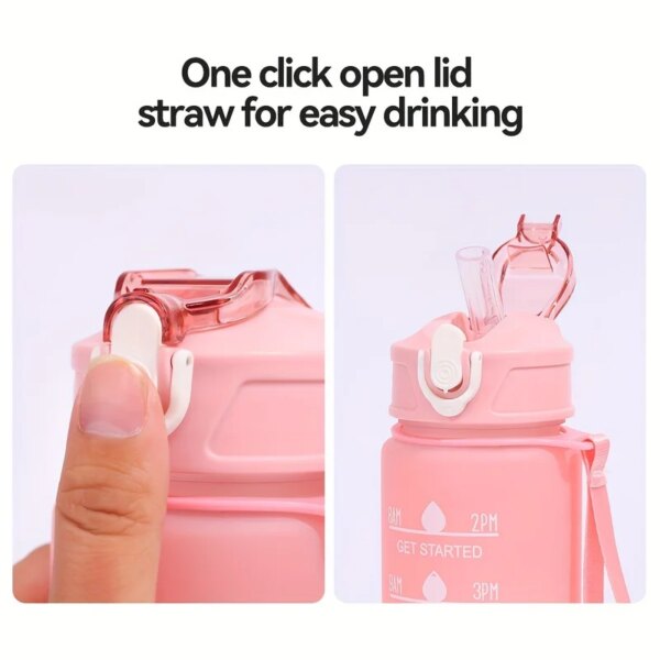 700ml Sports water Bottle High Temperature Resistant Graduated Straw Cup Rainbow Frosted Progressive Color Water Cup Plastic Cup - Image 5