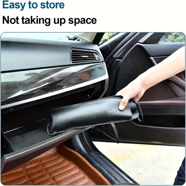 Compact Roll-Up Sunshade for Front Window - Heat Insulation and UV Protection, Easy-to-Use Auto Interior Accessory, UPF50+ Material, Fits Most Vehicles, Sun Protection Curtain | Sleek Black Umbrella Design | Easy Handling, Car Sunshade - Image 14