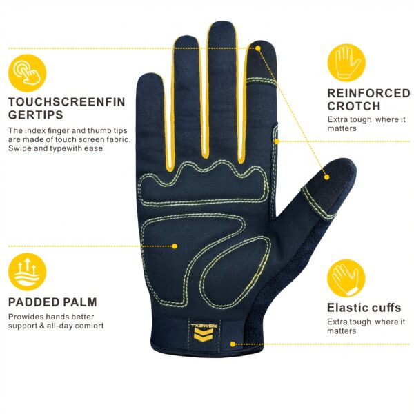 1 Pair of Men's and Women's High Performance Universal Work Gloves - Image 8