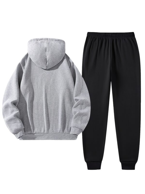 Men'S Casual Paris Letter Hoodie & Joggers Set - Image 3