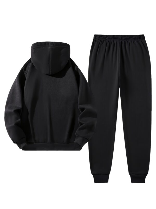 Men'S Casual Paris Letter Hoodie & Joggers Set - Image 2