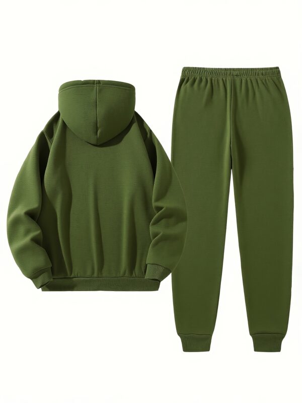 Men'S Casual Paris Letter Hoodie & Joggers Set - Image 4