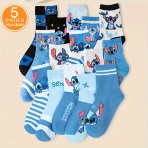 5 Pairs Cute Mid-Calf Socks