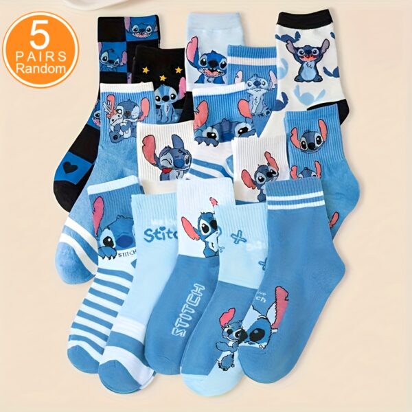 5 Pairs Cute Mid-Calf Socks-1