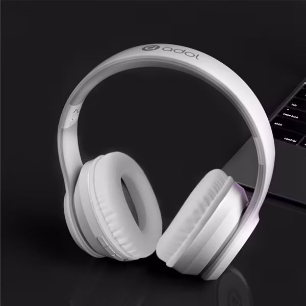 Ear Headphones-White-Grey