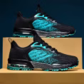 Knit Sneakers-Black-Blue