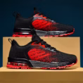 Knit Sneakers-Black-Red