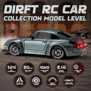 Remote Control , 1:24 Scale RC Drift , 2.4Ghz 4WD RC Toy with Lights