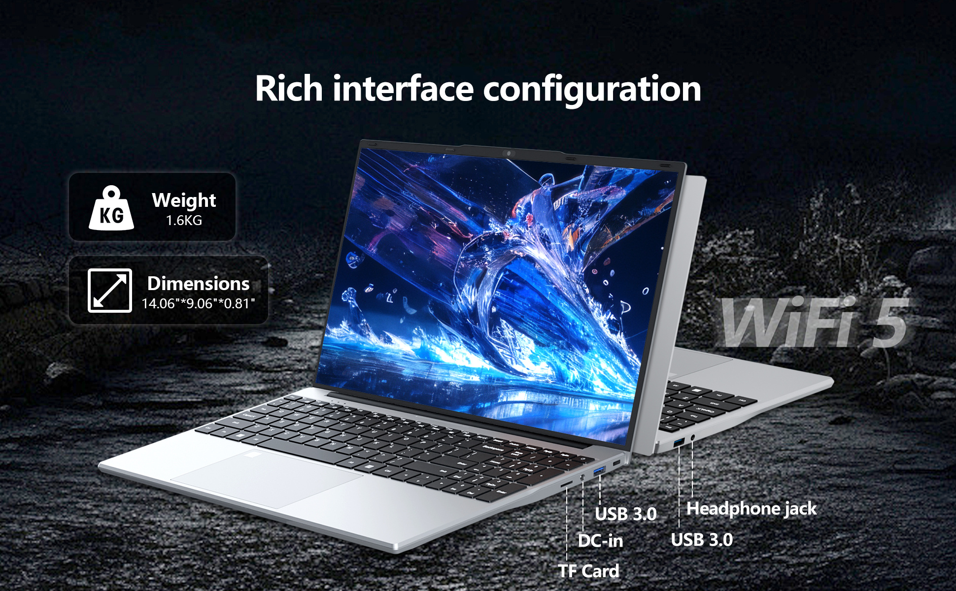 2025 Laptop 15.6 inch New Intel N150 Processor (up to 3.6Ghz) 16GB RAM 512GB SSD expandable up to 2TB DDR4,Type C,5000mAh,Office Laptop, Backlit Keyboard with Fingerprint Unlock