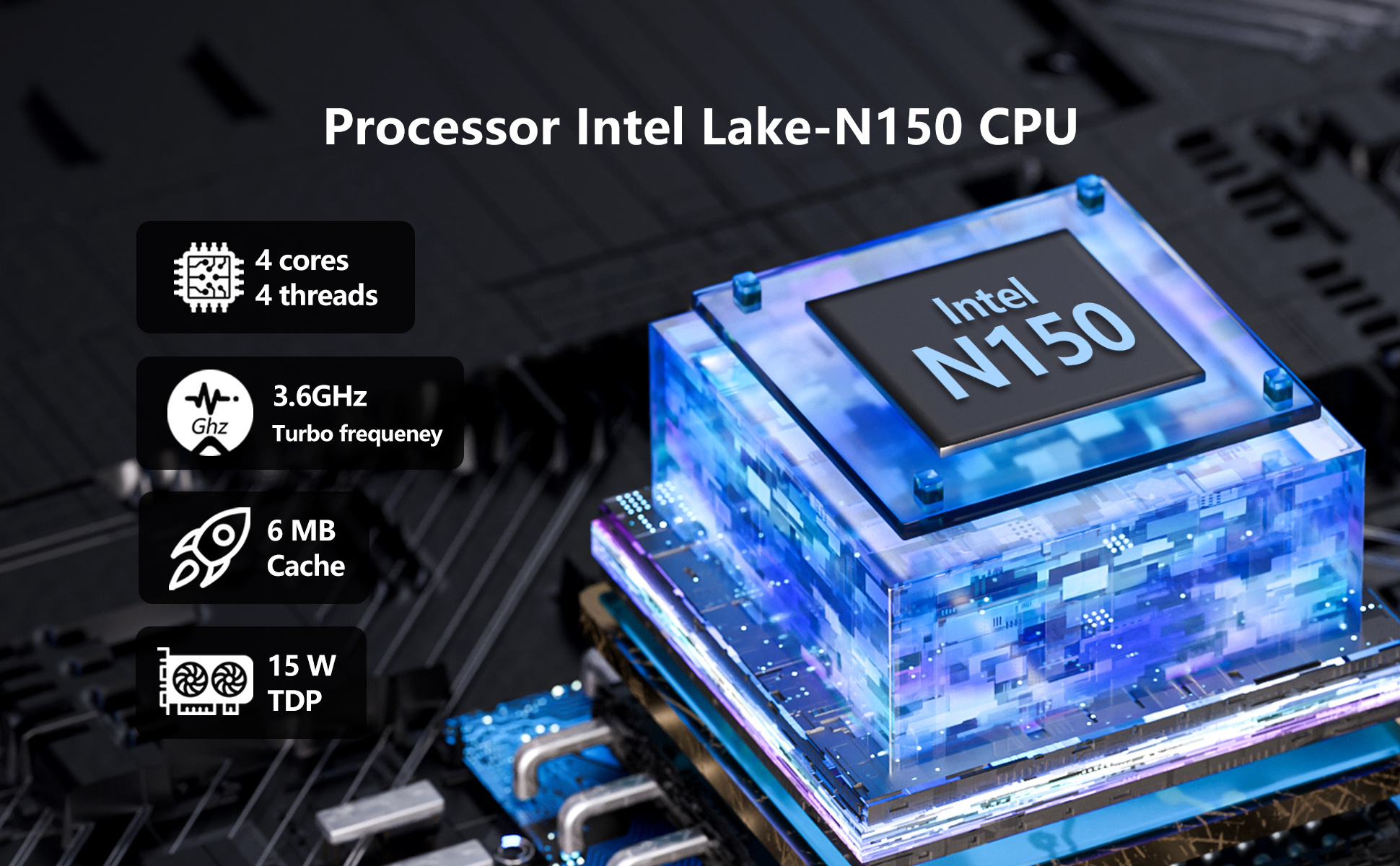 2025 Laptop 15.6 inch New Intel N150 Processor (up to 3.6Ghz) 16GB RAM 512GB SSD expandable up to 2TB DDR4,Type C,5000mAh,Office Laptop, Backlit Keyboard with Fingerprint Unlock