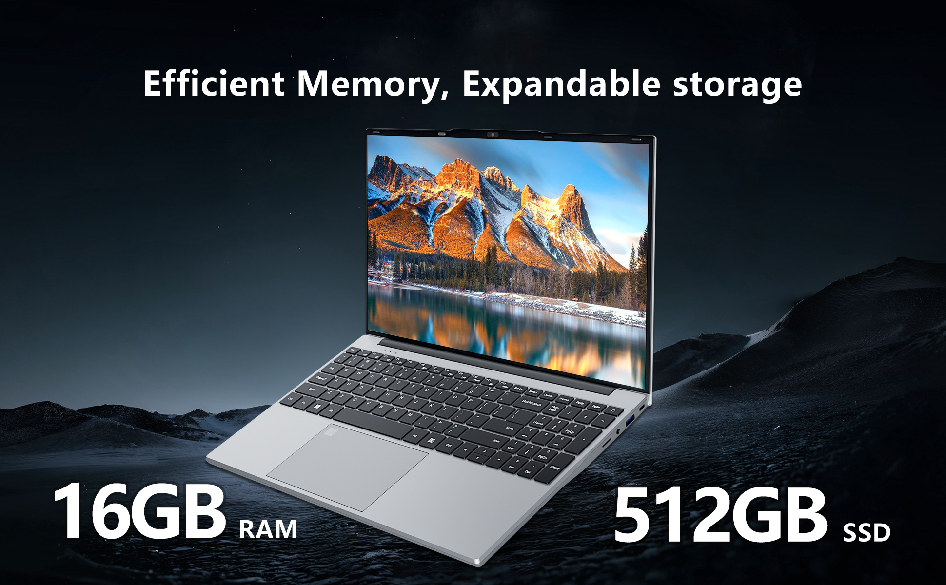 2025 Laptop 15.6 inch New Intel N150 Processor (up to 3.6Ghz) 16GB RAM 512GB SSD expandable up to 2TB DDR4,Type C,5000mAh,Office Laptop, Backlit Keyboard with Fingerprint Unlock
