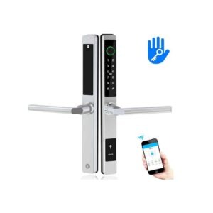 CGATE ILOCK-05 SMART ELECTRIC LOCK SILVER WITH TTLOCK CARD PASSCODE AND FINGERPRINT